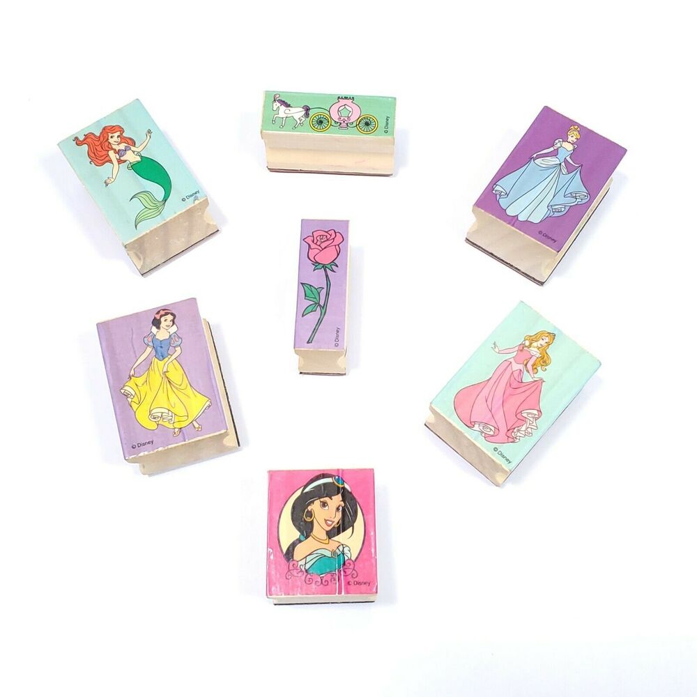 Rubber Stamps Disney Princess Snow White Belle Cinderella Arial Jasmine Rose